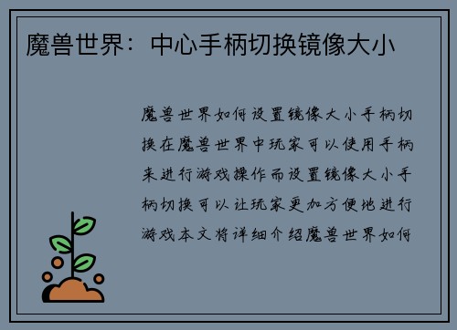 魔兽世界：中心手柄切换镜像大小